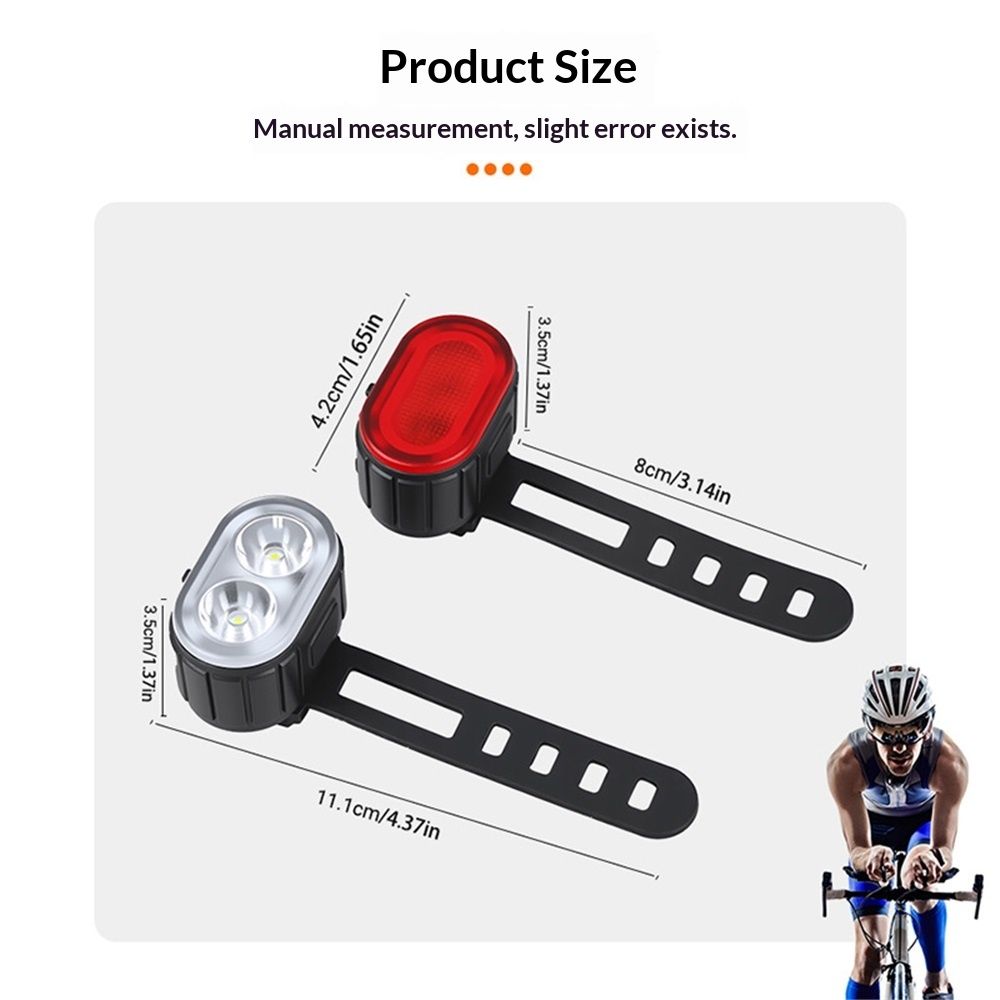 Bike Lights, Super Bright Bike Lighting Parts, Rechargeable Bicycle Lights Set Multiple Modes, Waterproof Bike Lights for Night Riding/Cycling Safety, Long Battery Life