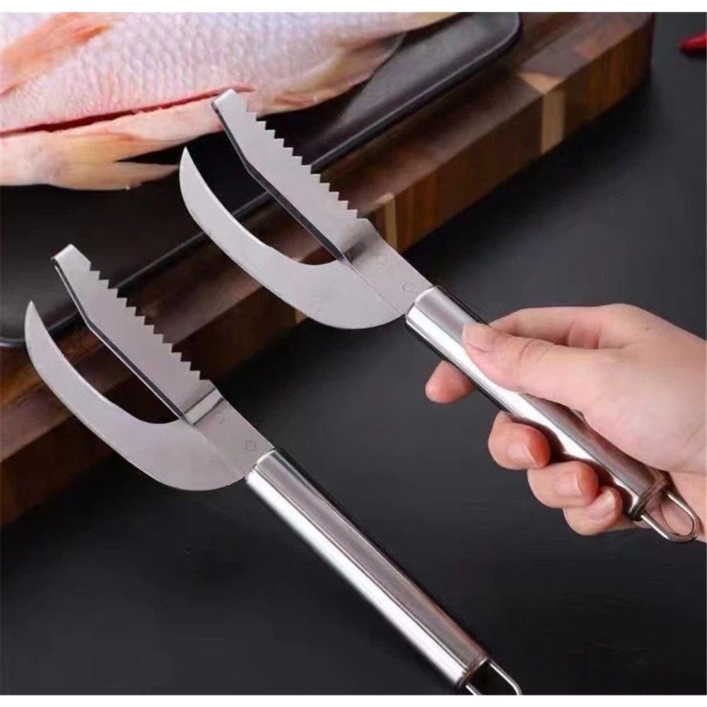 2 pack Fish Scales Scraping Tool, Multifunction Stainless Steel Fish Scale Knife Fish Cleaning Kit,Fish Scale Remover for Home Market Restaurant Use