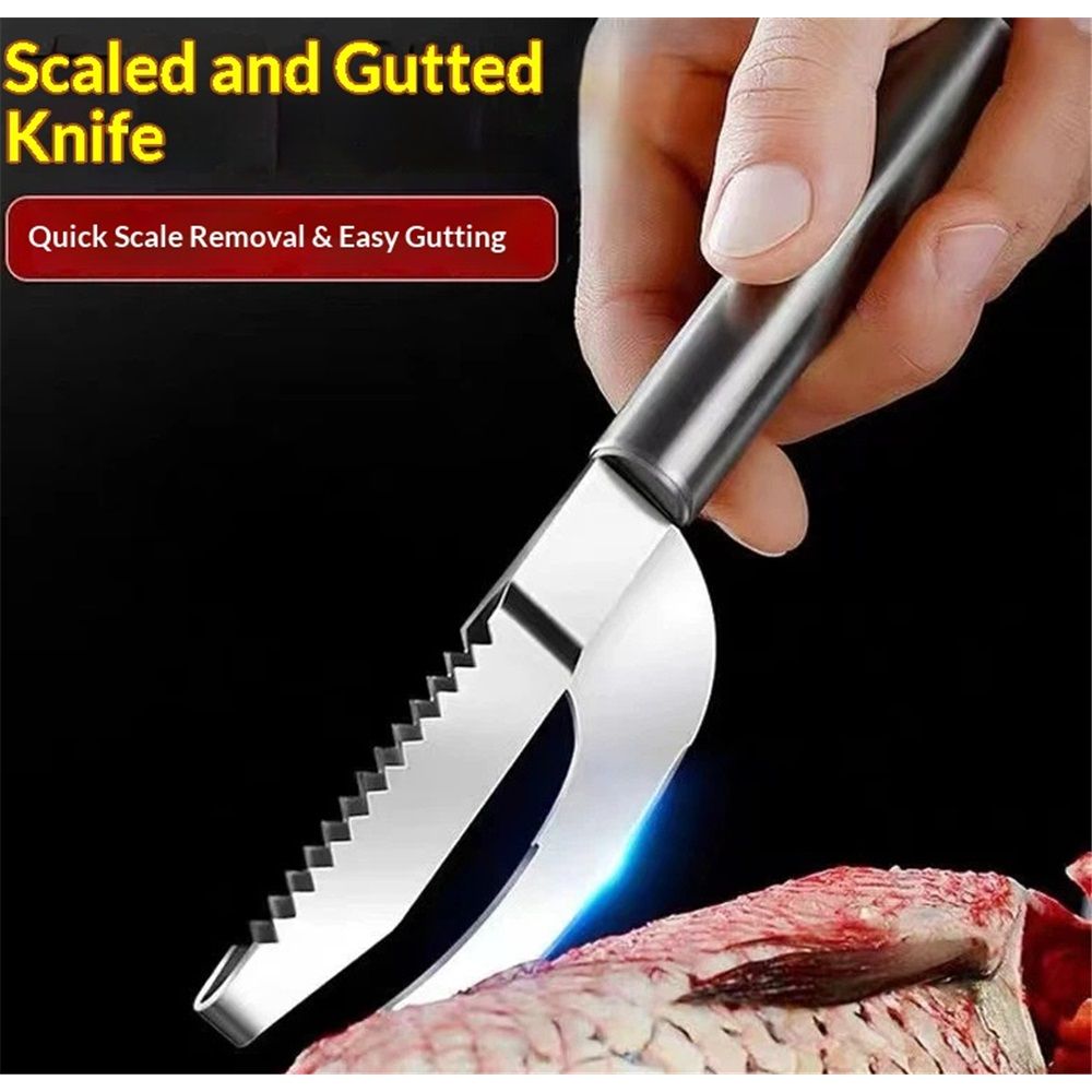 2 pack Fish Scales Scraping Tool, Multifunction Stainless Steel Fish Scale Knife Fish Cleaning Kit,Fish Scale Remover for Home Market Restaurant Use