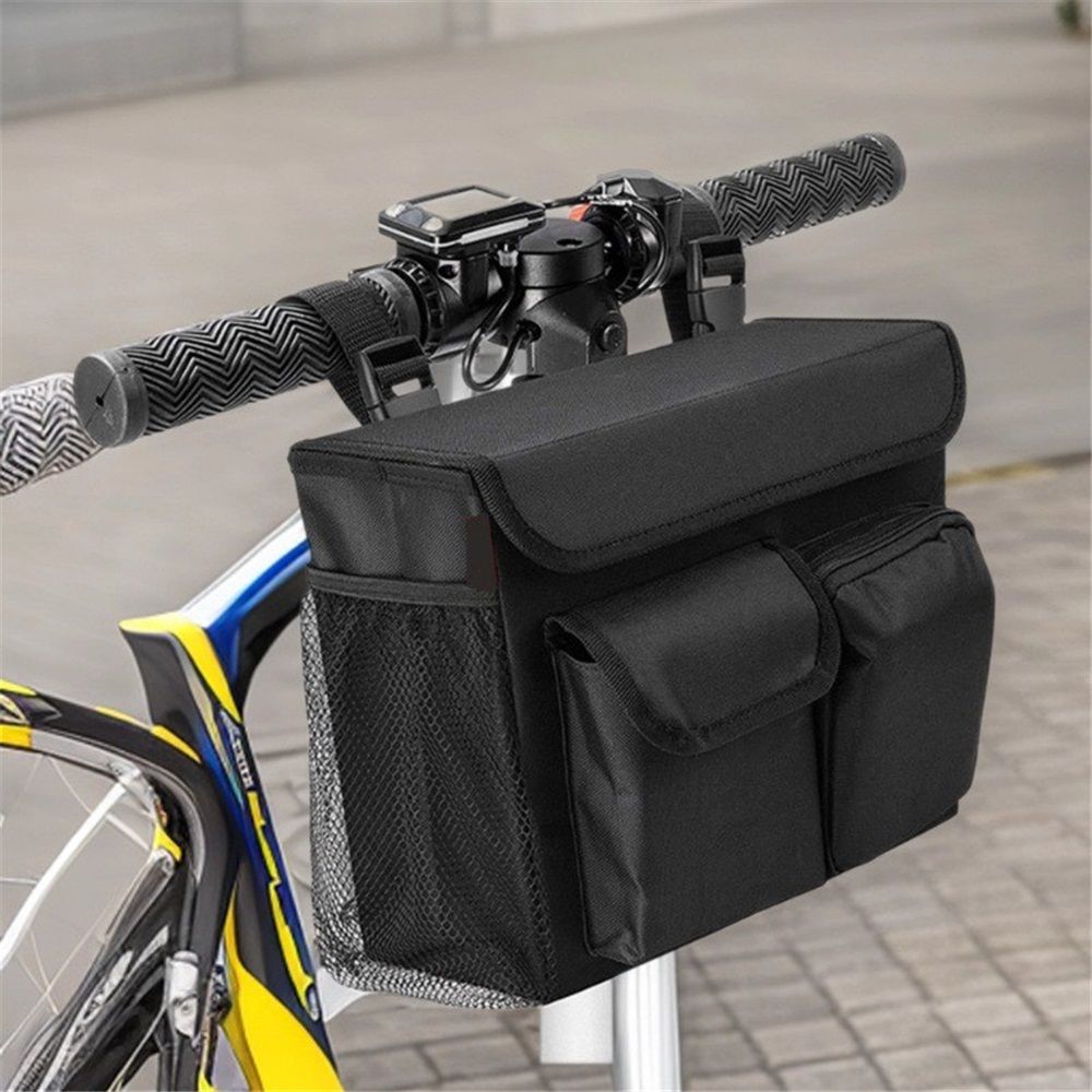 Electric Scooter Basket - Convenient Mobility Scooter Bag With Pocket and Cup Holders, Easy Installation for Bike, Mobility Scooter Accessories for Adults（Storage bag only）