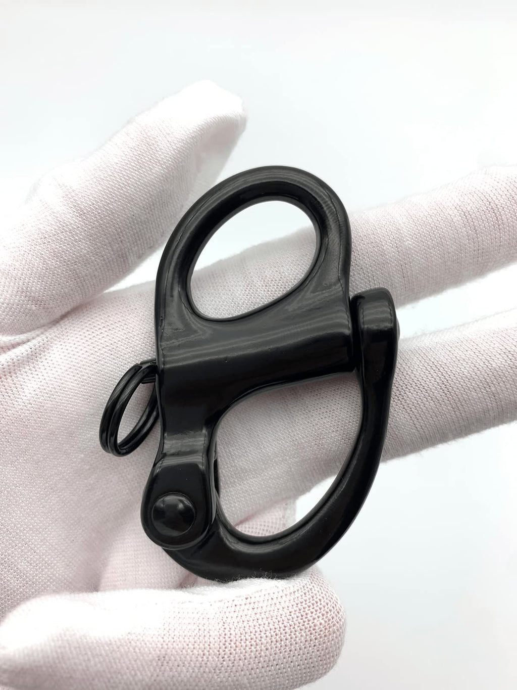 316 Black Fixed Spring Unhooking Hook Hand-Pull Quick-Release Unhooking Hook Sailing Hook Self-Locking Boat Hardware（52M）