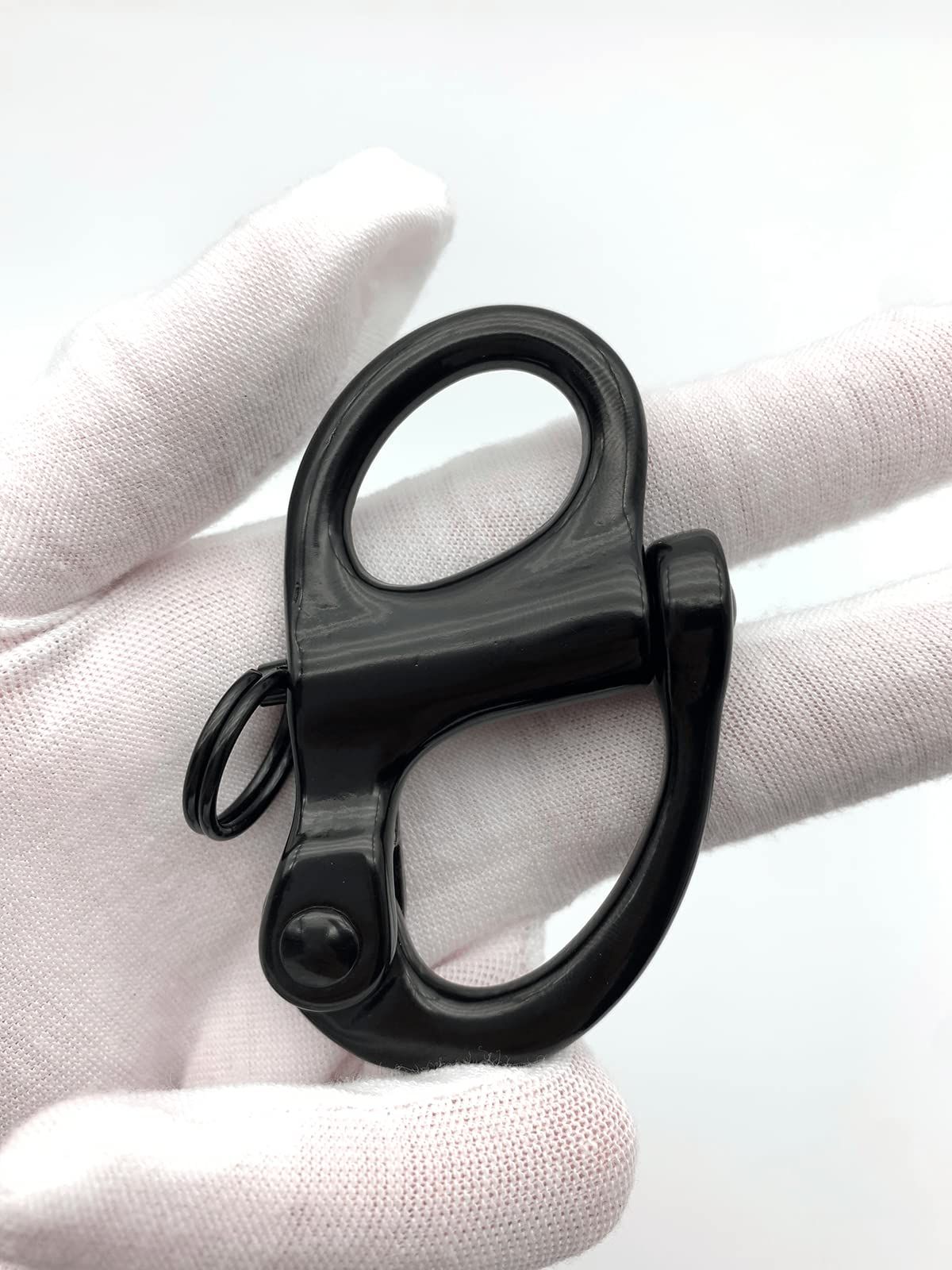 316 Black Fixed Spring Unhooking Hook Hand-Pull Quick-Release Unhooking Hook Sailing Hook Self-Locking Boat Hardware（52M）