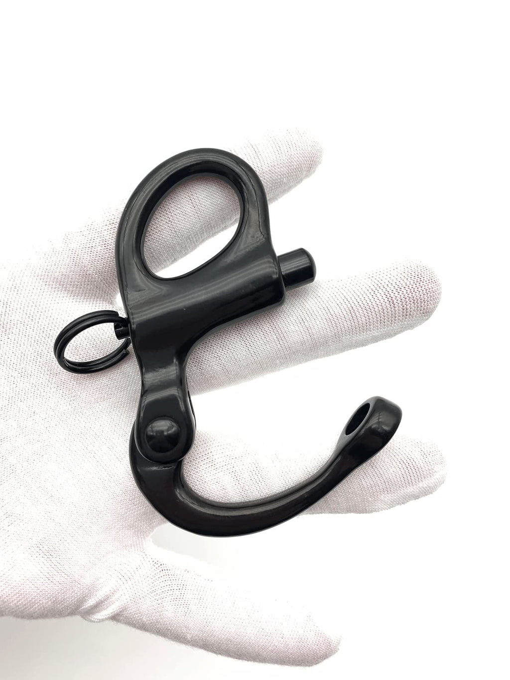 316 Black Fixed Spring Unhooking Hook Hand-Pull Quick-Release Unhooking Hook Sailing Hook Self-Locking Boat Hardware（52M）