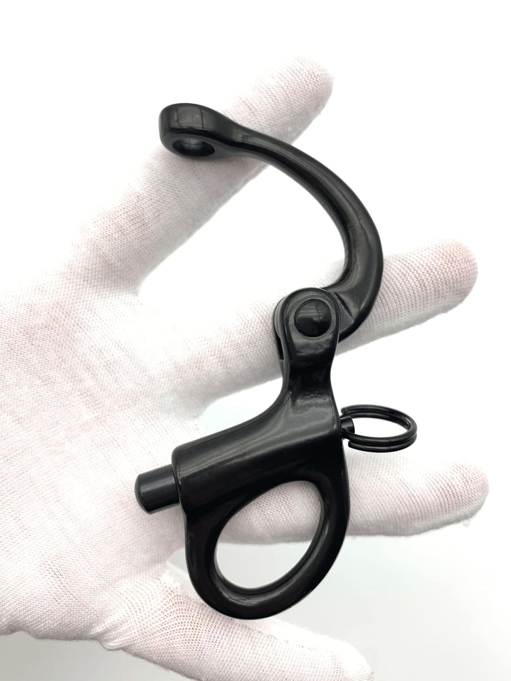 316 Black Fixed Spring Unhooking Hook Hand-Pull Quick-Release Unhooking Hook Sailing Hook Self-Locking Boat Hardware（52M）