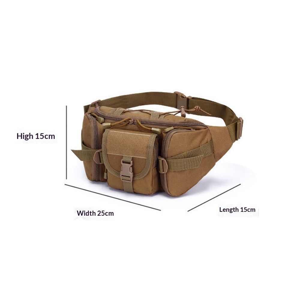 Waist Bag for Men Outdoor Waist Bag Daily Life Big Waist Bag Bicycle Camping Hiking Hunting Fishing（muddy color）
