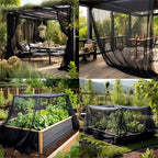 Mosquito Netting Garden Mesh Netting,Fly Bird Net Barrier Hunting Blind Plant Protecting Net, Black（2.4*6m）