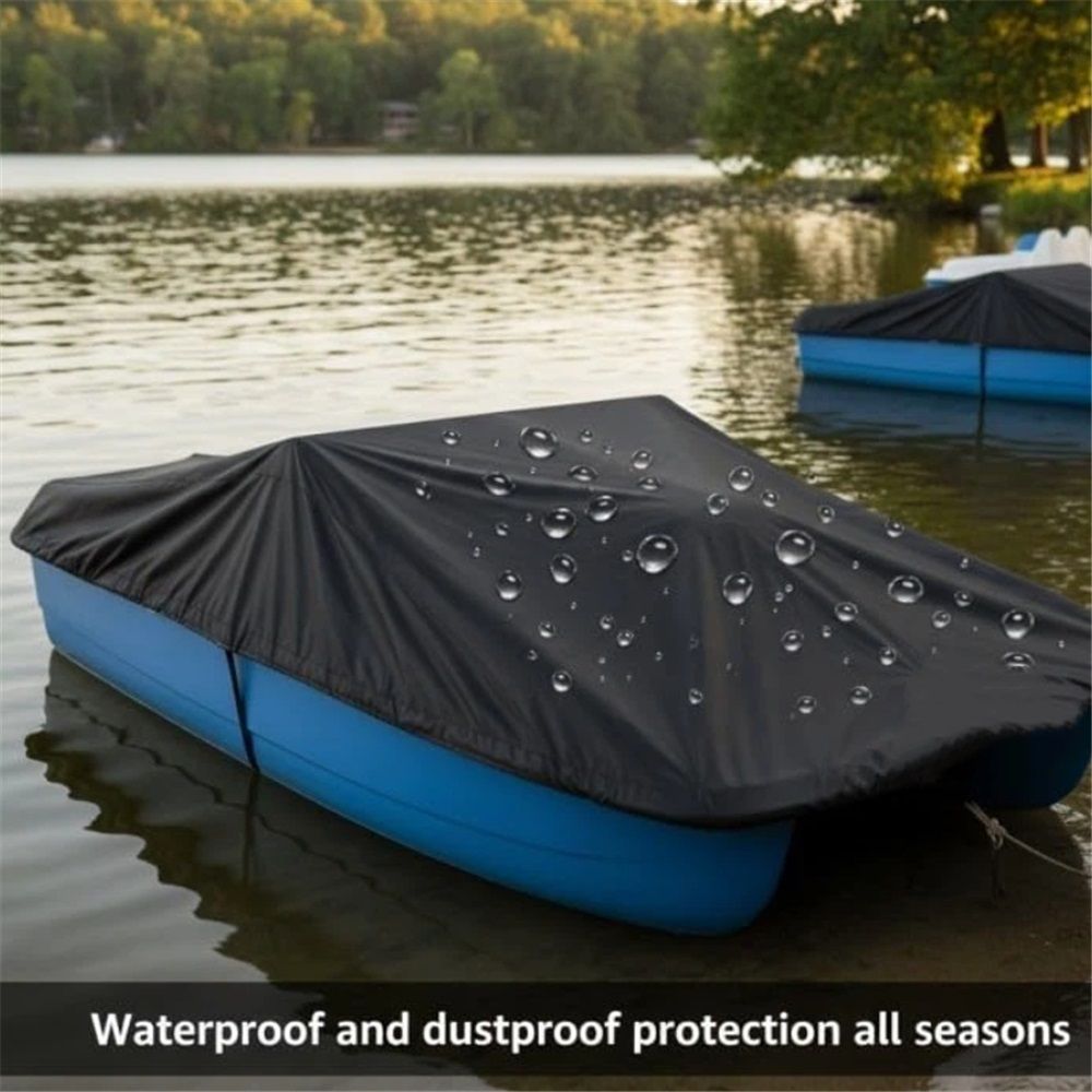 Pedal Boat Cover,Heavy Duty Waterproof & Anti-UV Paddle Boat Cover,210D Coated Oxford Fabric with Elastic Hem (286x122cm Black,Only cover)