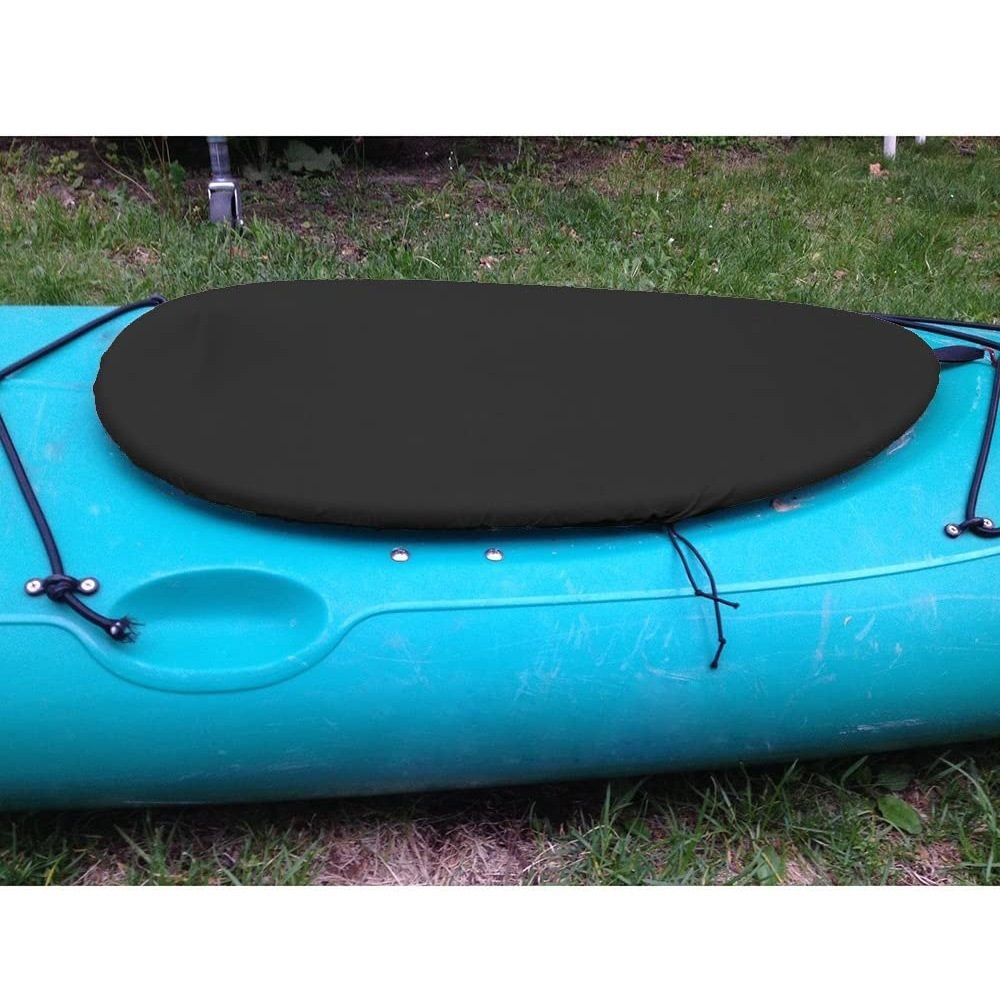 Kayak Cockpit Cover 420D Oxford Adjustable Canoe Dust-Proof and Waterproof Seat Cover, Universal Ocean Indoor Outdoor Travel Keep Hatch Hole Clean Transport
