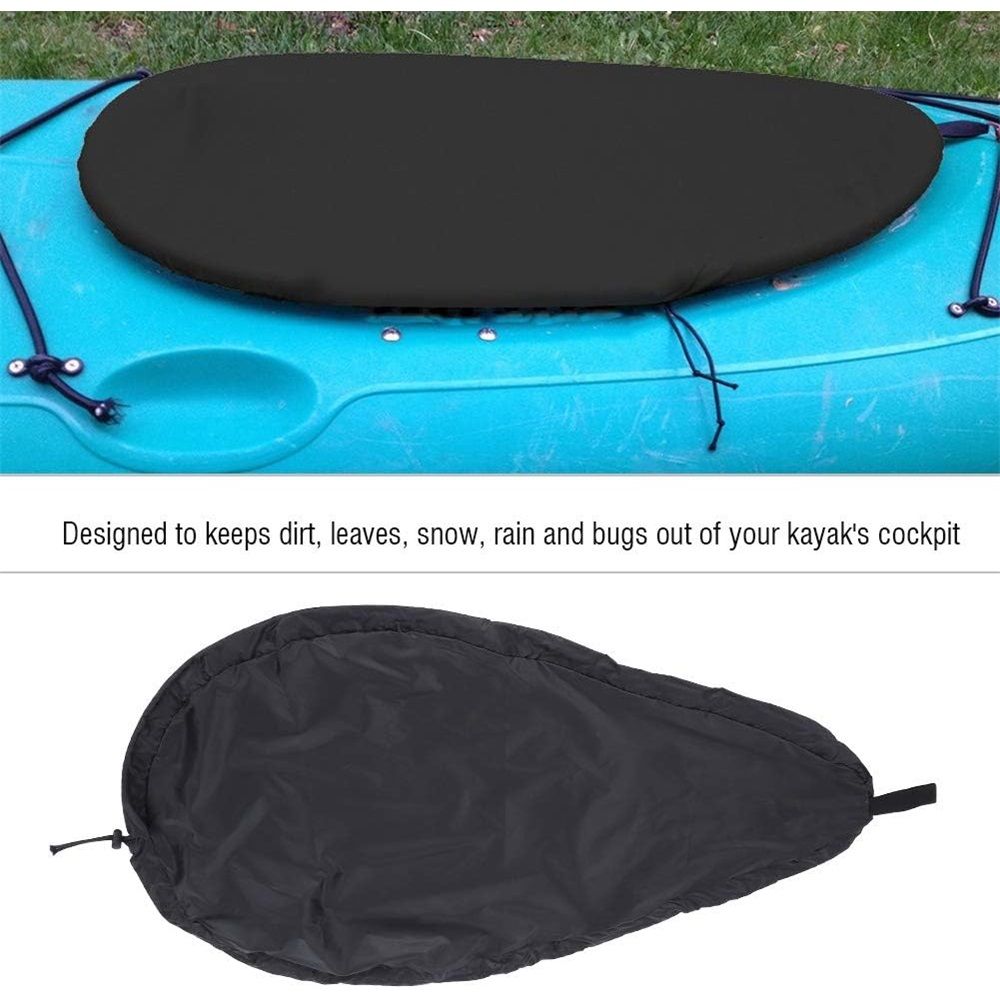 Kayak Cockpit Cover 420D Oxford Adjustable Canoe Dust-Proof and Waterproof Seat Cover, Universal Ocean Indoor Outdoor Travel Keep Hatch Hole Clean Transport