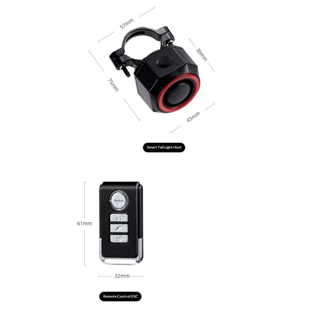 Bike Turn Signals, Bicycle Tail Light with Turn Signals, Bike Tail Light USB Rechargeable with Horn, IP65 Waterproof Anti-Theft Alarm,for Bicycle, Ebike, Scooter