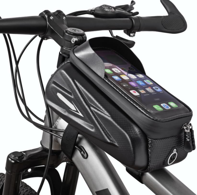 Bike Frame Bag, Mountain Bike Phone Holder Bag for Road and Mountain Bikes Cycling Storage Bags
