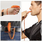 2pcs PP Material Dual-Chamber Emergency Whistle with Lanyard for Safety Camping, Hiking, Mountaineering, Hunting, Survival and Rescue Signaling Red
