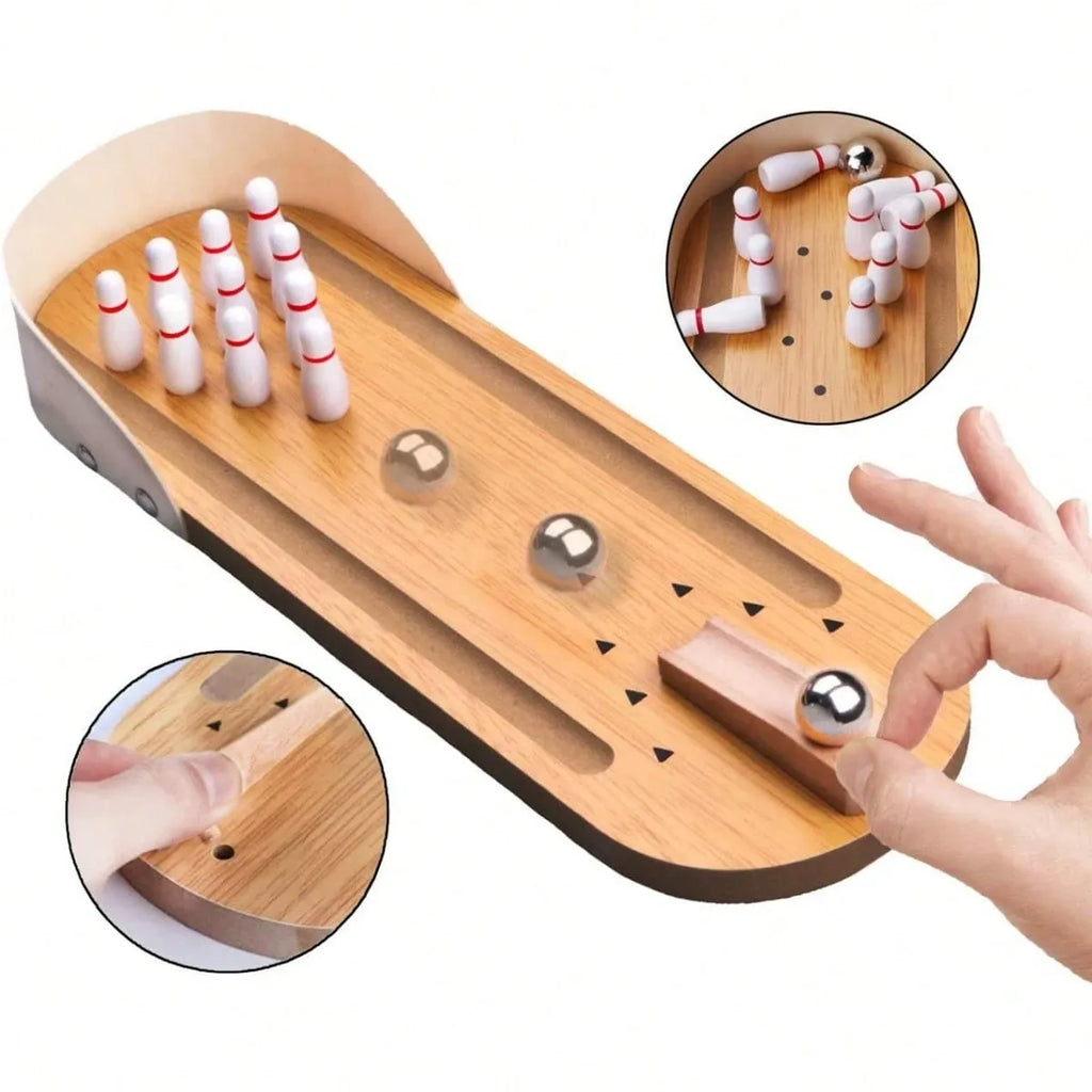 Table Top Mini Game Set Wooden Board Mini Arcade Desktop Shooting Alley Office Desk Stress Relief Gadgets Small Finger Toys Fun Gag Gifts Perfect Valentine's Day Gift