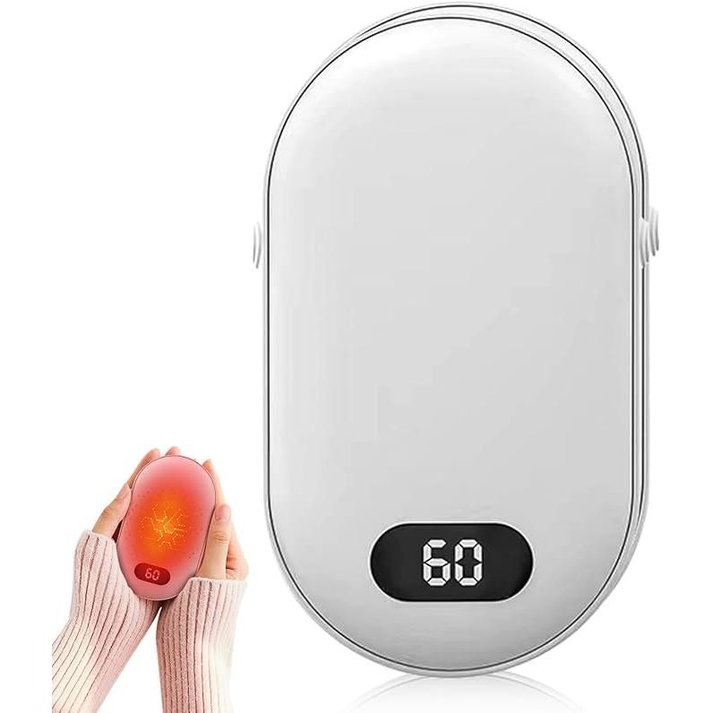USB Pocket Hand Warmer, Portable Electric Hand Warmer, 10000mAh Rechargeable, for Outdoor Activities, Hunting, Golf, White