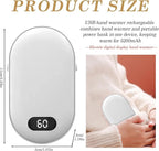 USB Pocket Hand Warmer, Portable Electric Hand Warmer, 10000mAh Rechargeable, for Outdoor Activities, Hunting, Golf, White