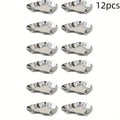 12pcs Stainless Steel Oyster Shells Reusable Food Shell Pans Clam Grilling Shells for Cooking Seafood Scallop Shrimp