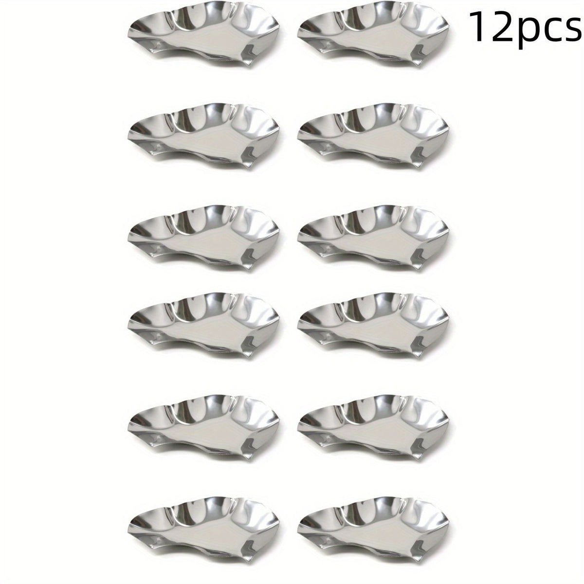 12pcs Stainless Steel Oyster Shells Reusable Food Shell Pans Clam Grilling Shells for Cooking Seafood Scallop Shrimp