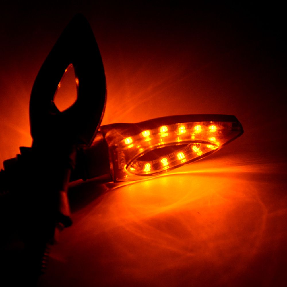 Turn Signals 2Pcs  Universal Motorcycle LED Turn Signal Light Indicators Amber Blinker Light Lamp 12 LED beads