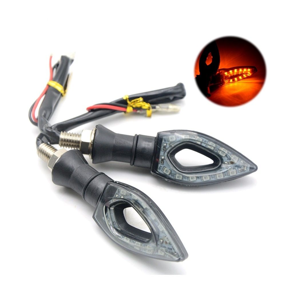 Turn Signals 2Pcs  Universal Motorcycle LED Turn Signal Light Indicators Amber Blinker Light Lamp 12 LED beads