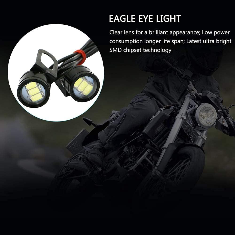 2Pack High Power 9W Eagle Eye LED Lights DRL Daytime Running Fog Light Tail Backup Car Motorcycle Accessories 12V (Red, Blinker)