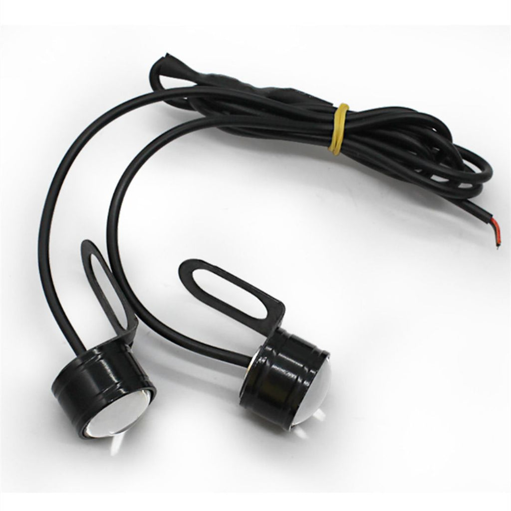 2Pack High Power 9W Eagle Eye LED Lights DRL Daytime Running Fog Light Tail Backup Car Motorcycle Accessories 12V (Red, Blinker)