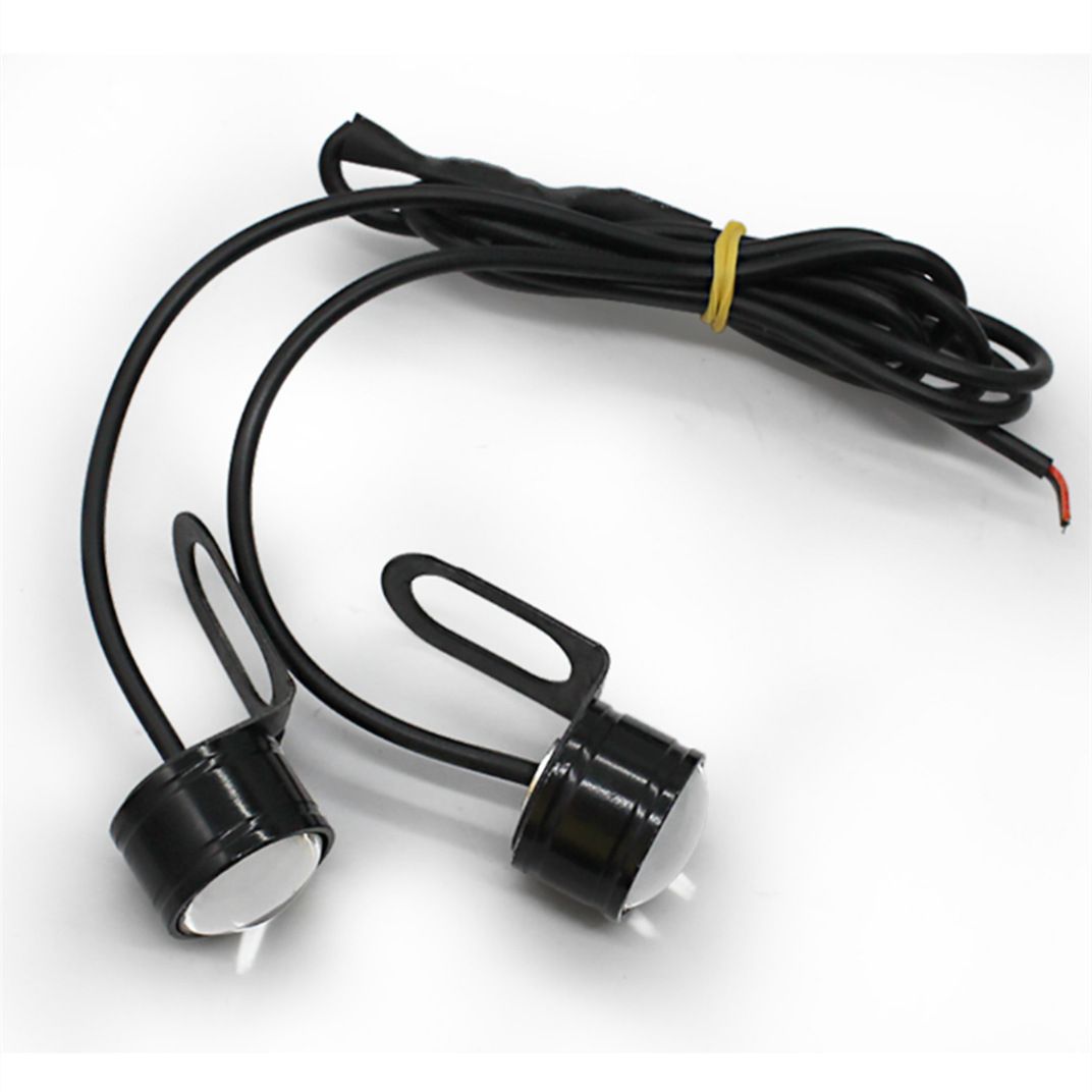 2Pack High Power 9W Eagle Eye LED Lights DRL Daytime Running Fog Light Tail Backup Car Motorcycle Accessories 12V (Red, Blinker)