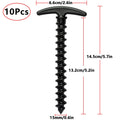 Tent Stakes 10 Pack Ground Anchors Tent Pegs,5.7in T Shape Spiral Ground Stakes,Camping Stakes for Tent Tarps Canopy Camping