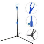 Archery Recurve Bow Stand Compound Bow Hanger ,Blue Bow Stand Archery Recurve Traditional Bows Stand Fiberglass Bow 17.5" Height