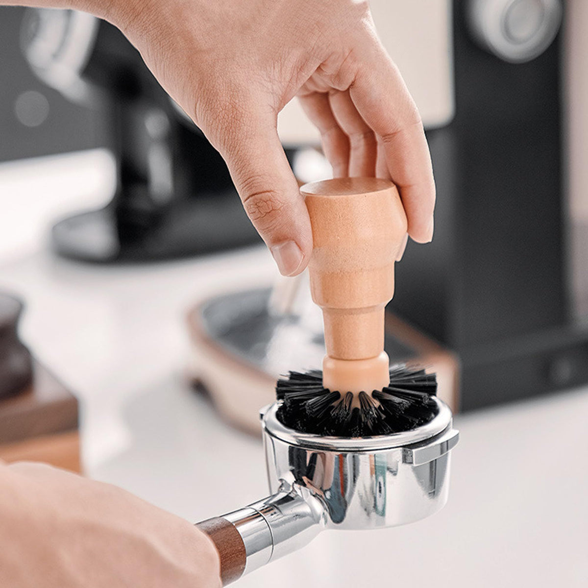 Cleaning Brush Cleaning Brush Brush Speacial for Professional Barista Wood Stiff Bristles Coffee Machine Cleaning Tools Cleaning