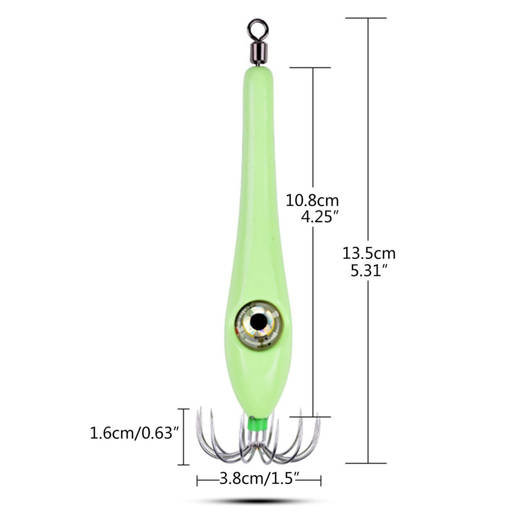 Luminous Head Squid Hook Umbrella Fishing Squid Shrimp Jig Fishing Baits Octopus Jigs Saltwater Luminous Fishing Lures Squid Jig Lures