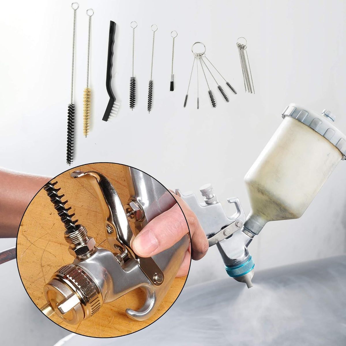 17-Piece Comprehensive Spray Gun Cleaning Brush Set - Versatile Tools for Cleaning Airbrushes, Tattoo Equipment, Nozzles