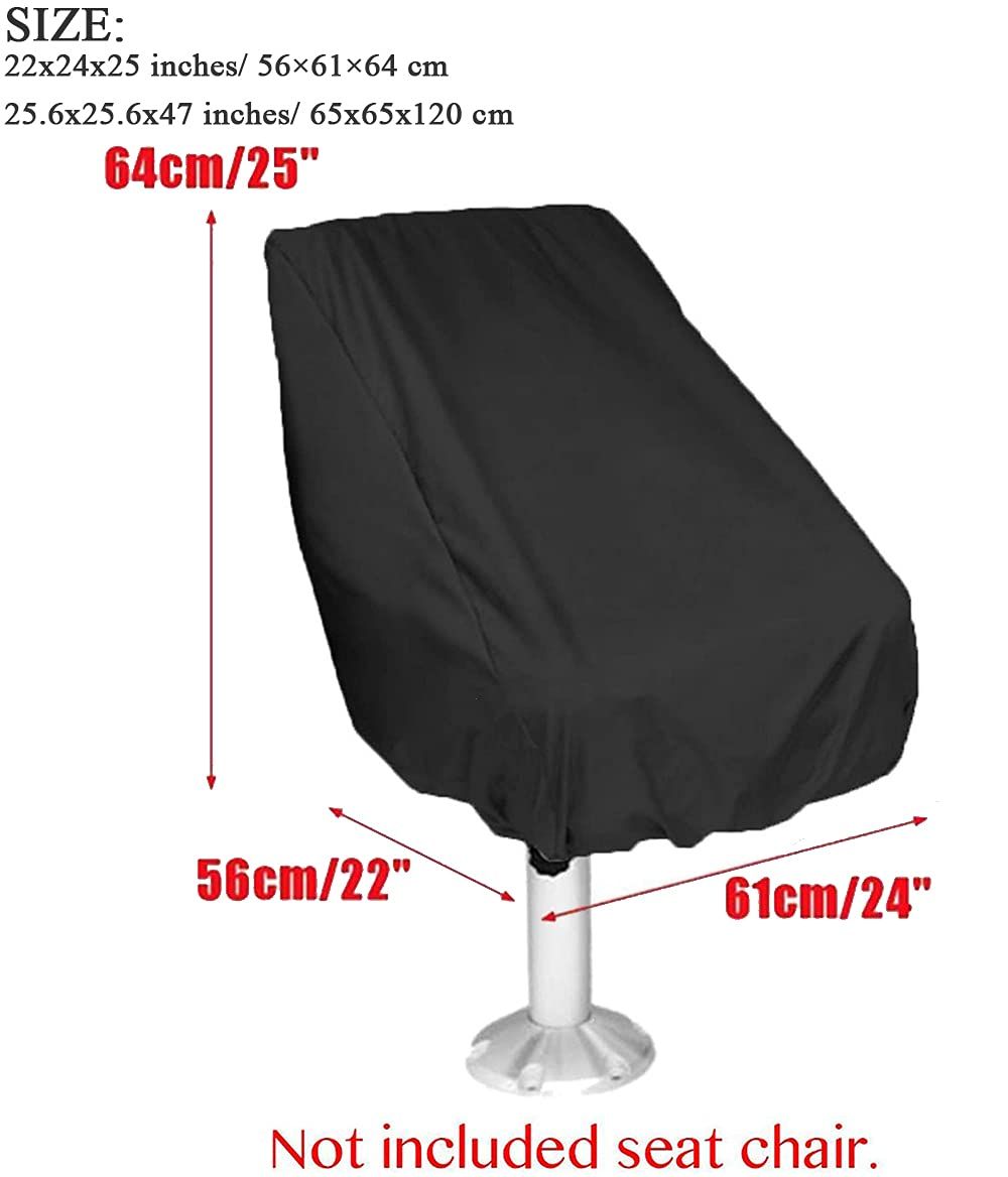 Boat Seat Cover Waterproof Marine Main Engine Speedboat Seat Dust Cover All Season Protection Pontoon  (Black, 22x24x25 in)