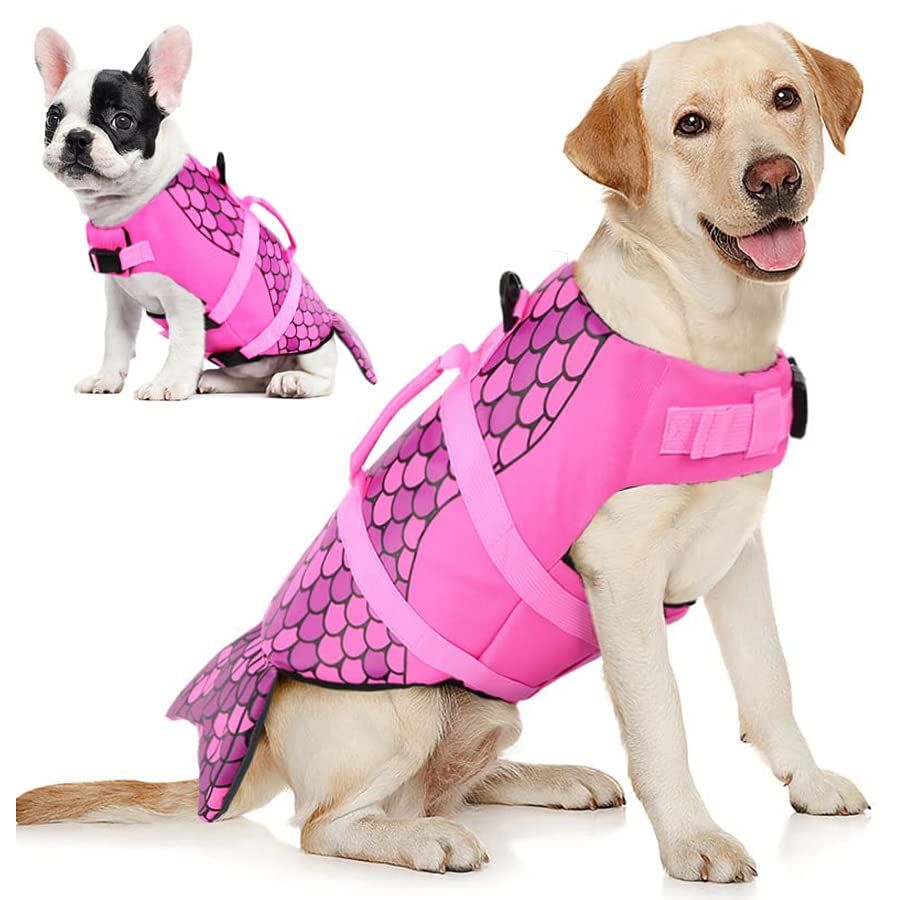 Dog Life Vest for Swimming, Dog Life Jacket Large, Dog Life Jacket with High Flotation and Rescue Handle, S