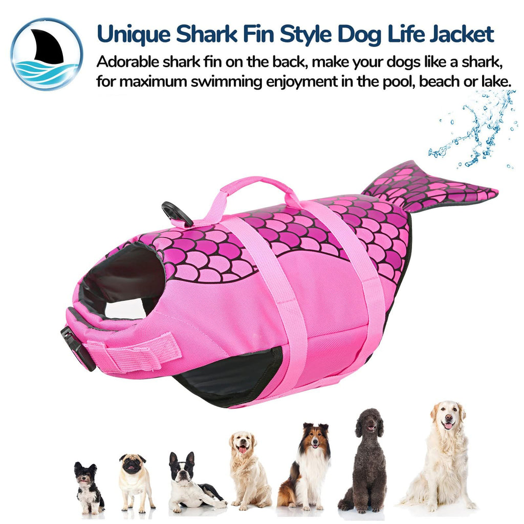 Dog Life Vest for Swimming, Dog Life Jacket Large, Dog Life Jacket with High Flotation and Rescue Handle, S