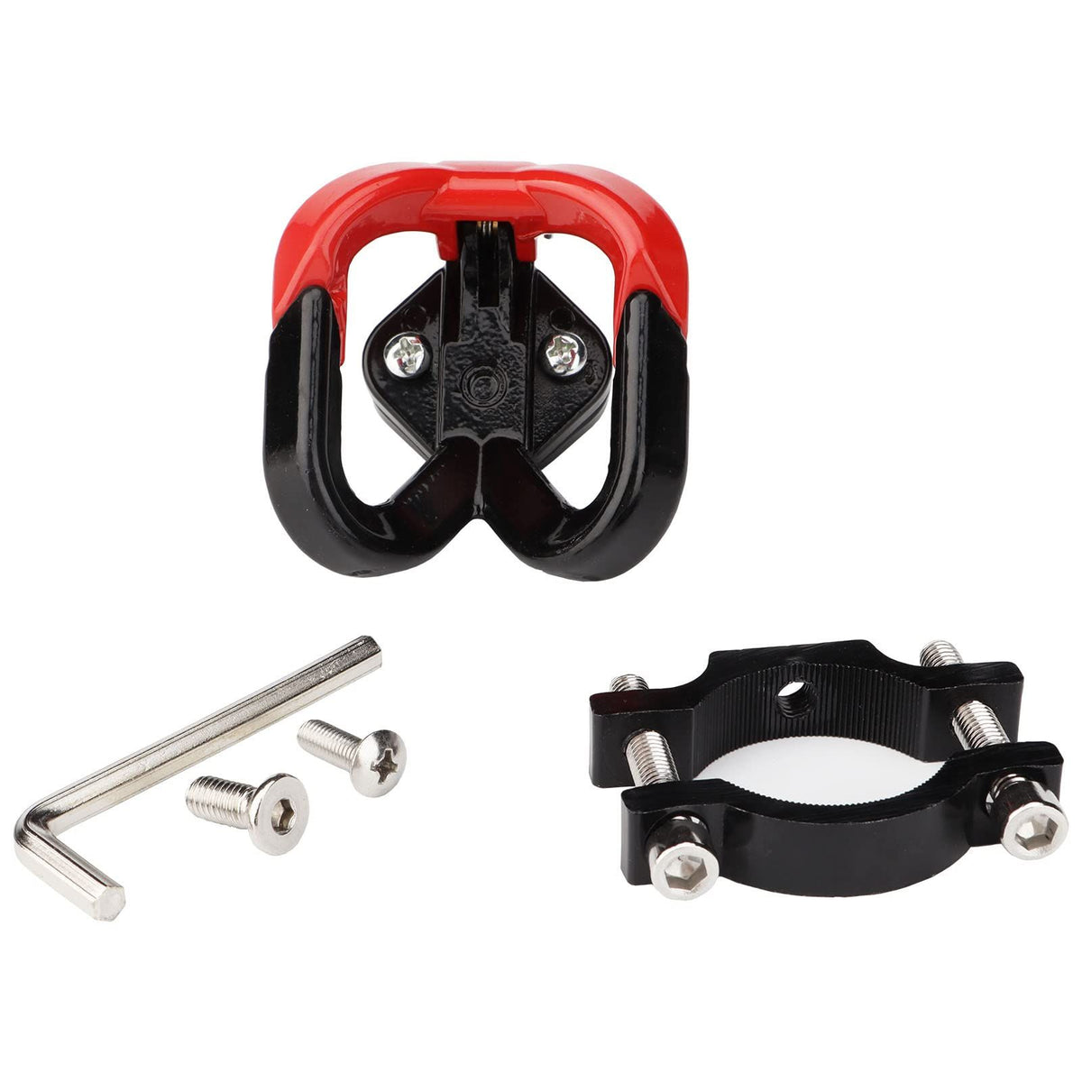 Universal Hanger Hook for Electric Scooter-Hanging Adjustable Pothook for Poles (20mm- 37mm in Diameters) Bike,MTB,Motorcycle(Red)