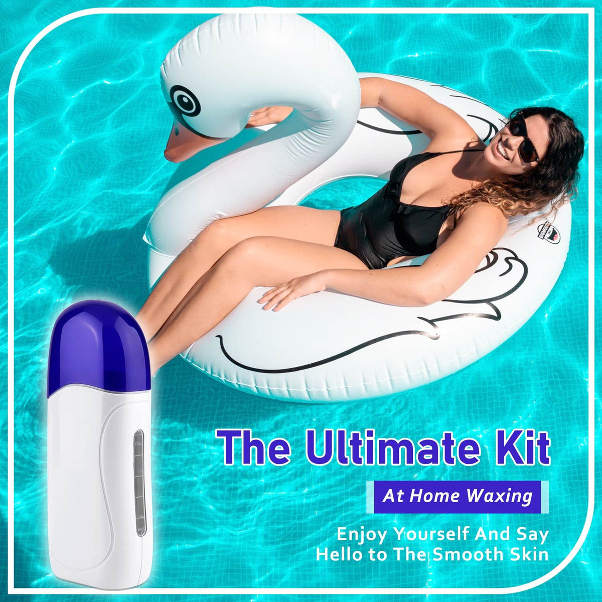 Roll on Wax warmer Portable Wax Roller for Hair Removal, Soft Wax Heater Waxing Kit for Women Men Waxup Roller for Travel Home