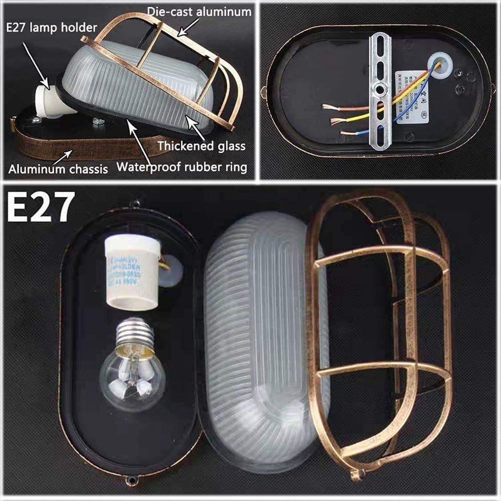 LED Large Ellipse Small Ellipse Dust proof Explosion proof Moisture proof Lamp E27 Lamp Head Shaft Light Low Side Shell