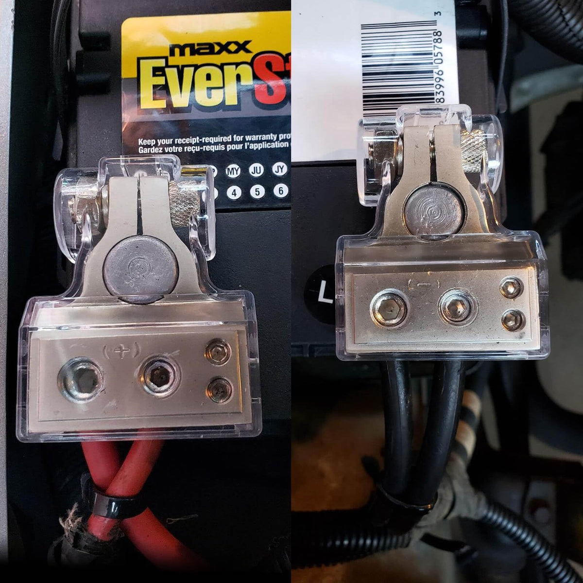 Battery Terminals, Positive Negative Battery Terminal Connectors, with 2 Clear Covers and Shims,Auto Car Audio Marine Boat