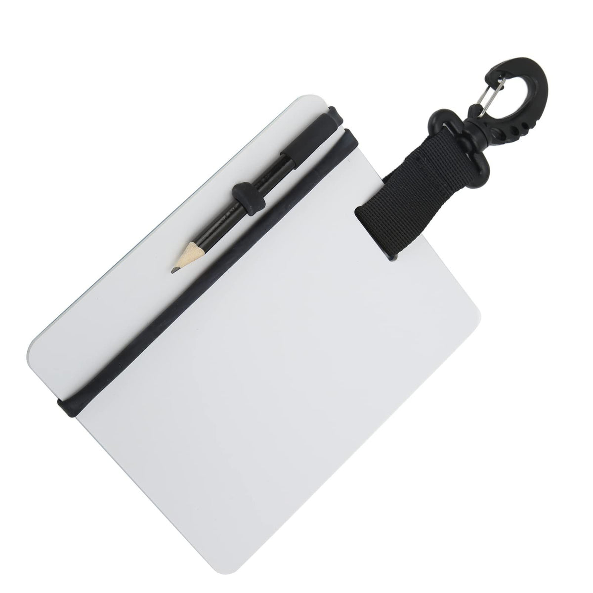 Diving writing board equipment with rotating clip and pencil, suitable for water sports such as diving and swimming