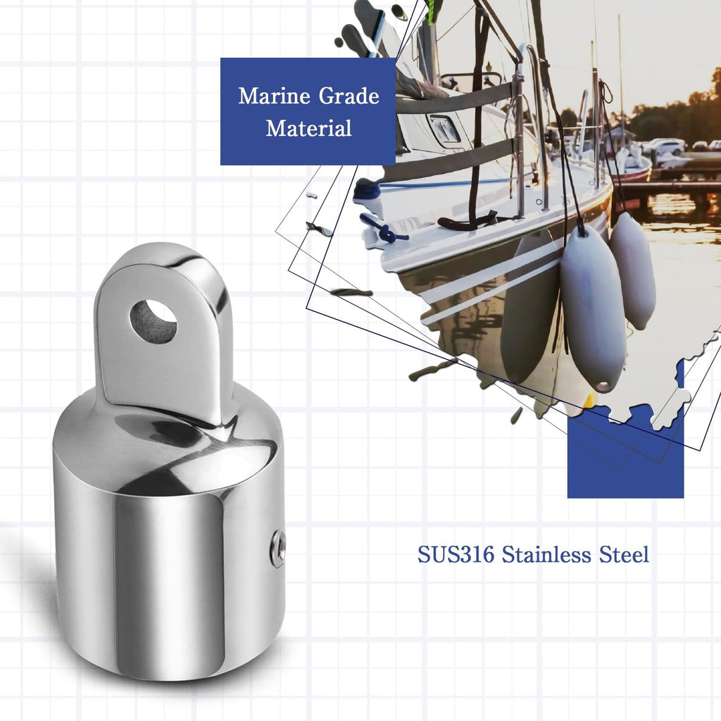2 pcs Top Cap Eye End Boat Fitting, Stainless Steel Top Hardware , Marine Hardware Stainless Steel Top Fittings Boats Marine