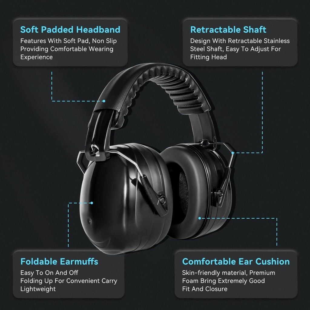Noise Cancelling Ear Muffs, Nosie Reduction Earmuffs, Suitable Headphones for Hearing Protection Sensory Autism, Shooting Range