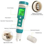 7 in 1 Salinity/Temp Meter0.01 Resolution High Accuracy Water Tester,  for Water Household Drinking, Swimming Pool