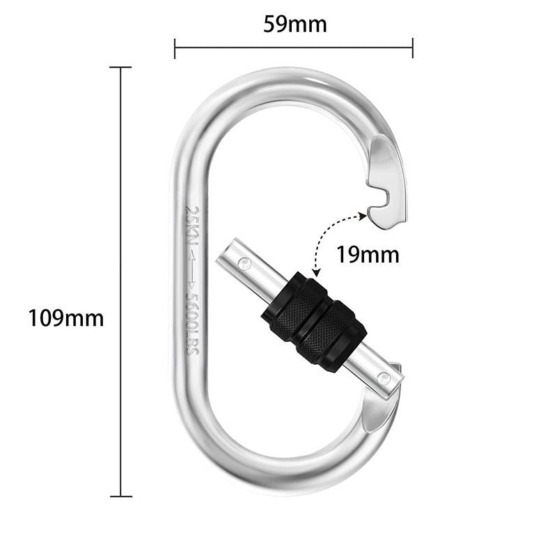 Climbing Carabiner(25kn=5600lbs),Heavy Duty Carabiner Clip,Multipurpose for Rigging,Hammocks,Not Suitable for Pull-up Bars(2pack)