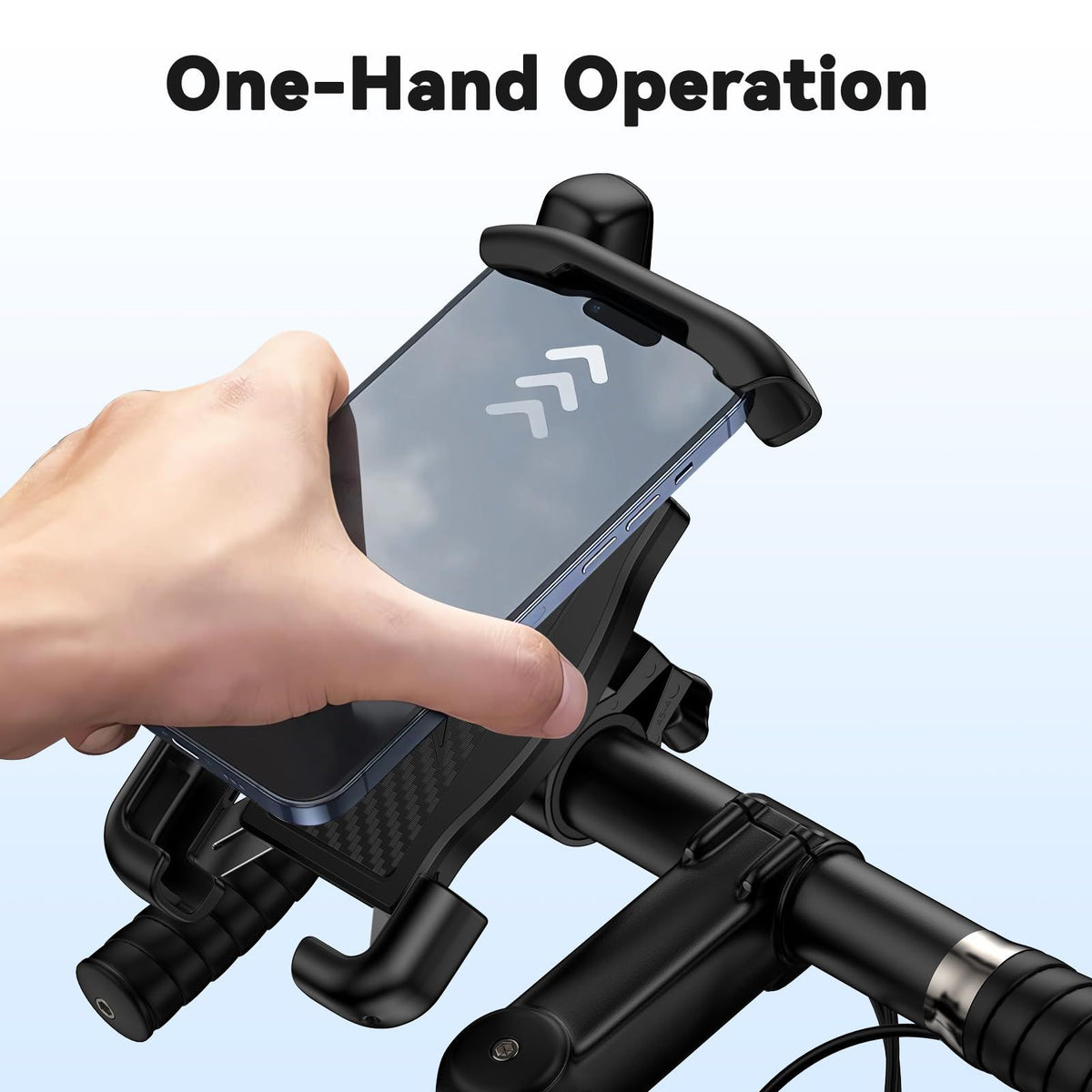 Bike Phone Holder, Handlebar Cell Phone Mount for Bicycle, Motorcycle, Ebike, Electric Scooter, Road Mountain Bike, Smartphone