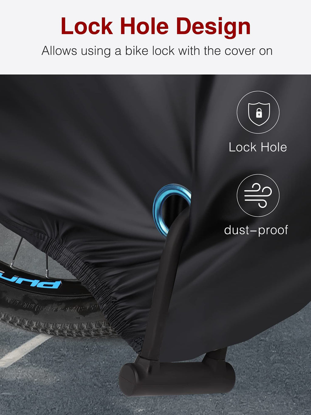 Bike Cover Outdoor Waterproof Bicycle Covers Rain Sun UV Dust Wind Proof with Lock Hole for Mountain Road Electric Bike