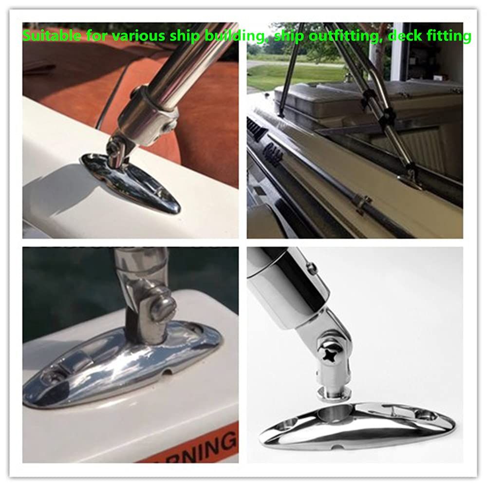 Boat Top Swivel HingeStainless Steel Deck Side Mount Quick Release Hinge,Marine Hardware Accessories,Include Screws, Pack of 2