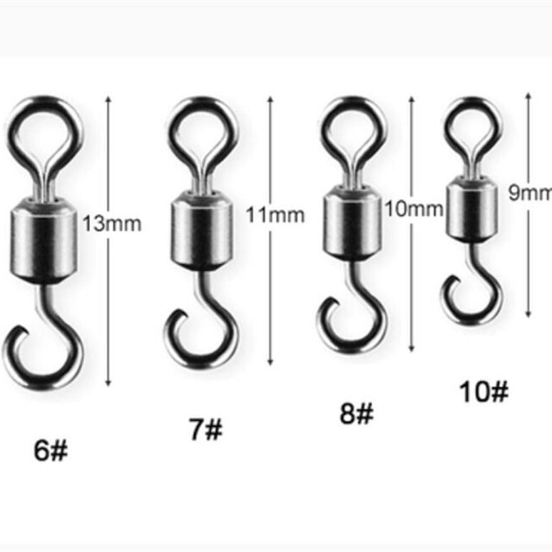 Pack of 3 Fishing Open Eye Rolling Swivel Quick Change Leader Line Connector，Dr.Fish Barrel  Fishing , Saltwater  Fishing Tackles