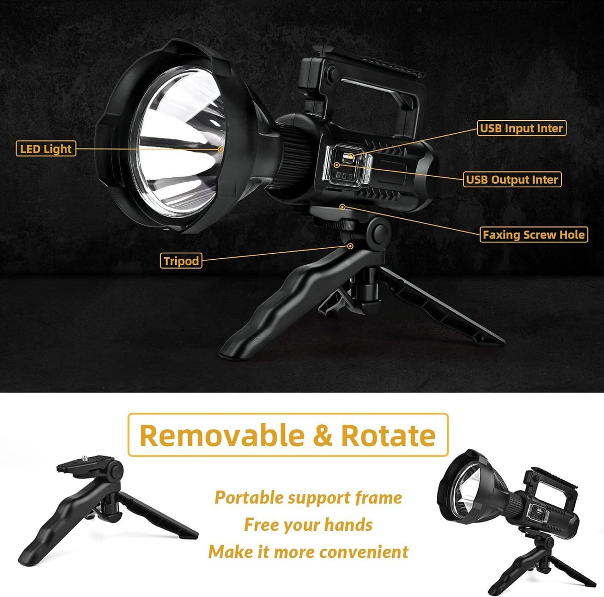 100000 Lumens Powerful Torch, Suitable for Outdoor Emergency, Camping, Fishing, Hunting and Other Multifunctional Lighting