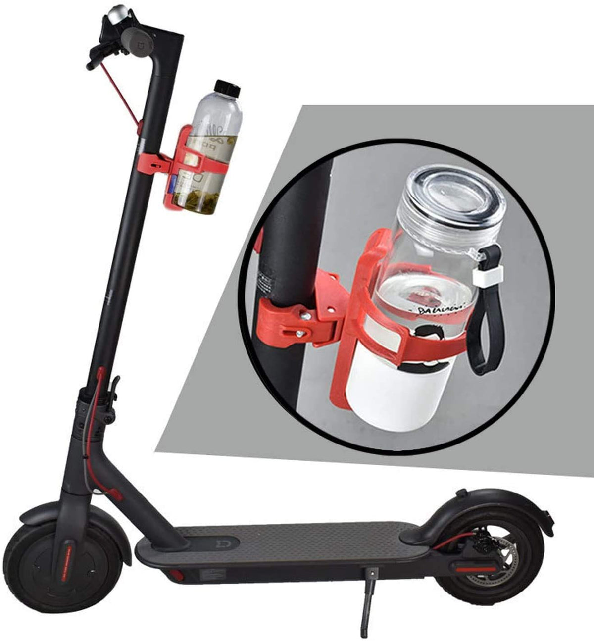 360 degree rotating water bottle holder replacement for bicycles and electric scooters, anti slip quick disassembly accessories