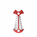 Deck Plank Board Tent Stakes Aluminum Spring Anchor Fishbone Guyline Cord Adjuster Tent Pegs with Carabiners for Outdoor Camping